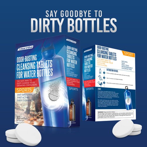 Tumbler Water Bottle Cleaning Tablets - (90 Tablets) All Natural Ingredient, Great for All Stainless, Plastics, Ceramic and Glass Drinking Containers, Individually Packed (3)