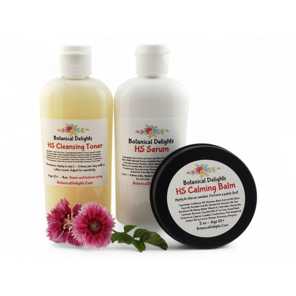 Hidradenitis Suppurativa Cleansing Toner, Serum and Balm - Designed specifically to soothe HS flare-ups - Allows the toxins inside to drain and nourishes the skin