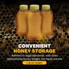 Mann Lake Hourglass Embossed Honey Jars, Plastic Honey Container, Easy Honey Dispensing, Yellow Flip-Top Lids Included, Honey Storage, 24-Pack, 1 lb