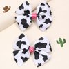 Cow Print Girls Bows for Girls Cute Bow Hair Accessories Black White Hair Clips Hair Barrettes for Girls Hair Cute Bow Clips Bow Hair Clips Hair Decorations 2Pcs