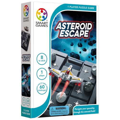 SmartGames Asteroid Escape Travel Sliding Puzzle Game Featuring 60 Challenges for Ages 8-Adult