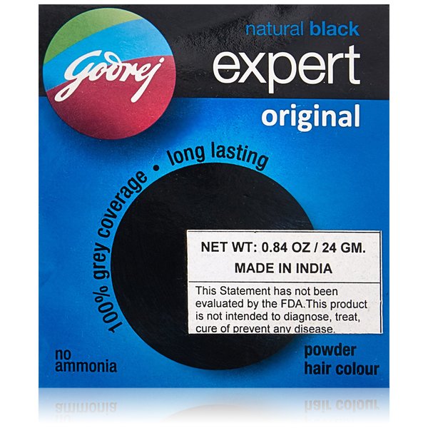 Godrej Natural Black Expert Powder Hair Color, 24 Gram