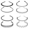 JDYYICZ 8 Pcs Unisex Wavy Headband Metal Hair Band Elastic Non Slip Hair Hoop Sports Fashion Headwear,Men and Women Makeup Headband Hair Hoop