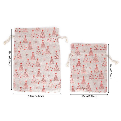 Set of 24 Christmas Burlap Gift Pouches with Drawstring,Jewelry Candy Bag Little Gifts Bags for Wedding Birthday Party Favors DIY Craft,5x7 Inch and 4x5 Inch