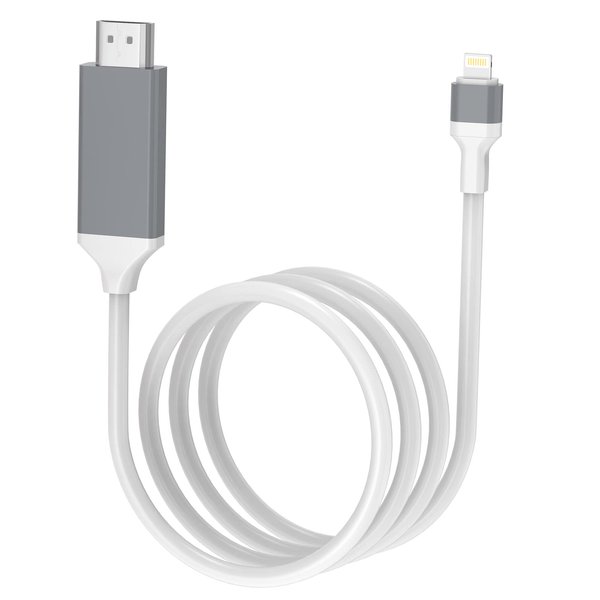 [Upgraded] Lightning to HDMI Adapter, Apple MFi Certified 1080P HDTV Cable Adapter Compatible with iPhone,iPad Digital AV Sync Screen Connector on HD TV Monitor Projector-NO Need Power Supply (White)