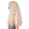 SWACC 26-Inch Women Long Wave Curly Synthetic Hair Full Wig with Wig Cap (Platinum Blonde)