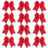 8 Inch Cheerleader Bows Ponytail Holder Solid Color Cheerleading Bows Hair Tie (Red)