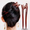 2 Pcs Sandalwood Cat Hairpin Retro Style Palace Hair U Shape French Hair Pin Handmade Carved Hair Fork Wooden Hair Sticks Hair Sticks for Long Hair Chopsticks for Hair Accessories with Cute Design