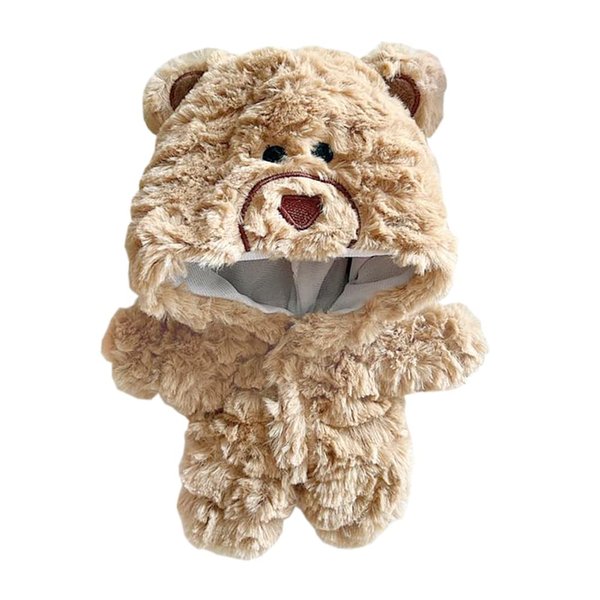 niannyyhouse 20cm Plush Doll Clothes Bear Pattern Onesie Dress Up 8in Kpop Stuffed Doll Clothing (Brown)