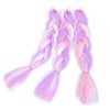 Jumbo Braiding Hair Extensions Hight Quality Bubble Braids Hair Extensions 24inch Colored Braiding Hair Pre Stretched Soft Pink Hair for Braids 3PCS(Purple-Pink-White)