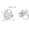 Silver Mini Manicure Palette Metal Paint Palette Finger Rings Nail Art Tools Makeup Palettes
