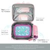 mibasies Unicorn Lunch Bag Kids Insulated Lunch Box for Girls with Water Bottle Holder and Shoulder Strap (Pink Blue Rainbow)