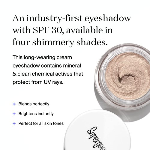 Supergoop! Shimmershade, First Light - 0.18 oz - Long-wearing Cream Eyeshadow with Broad Spectrum SPF 30 Sunscreen - Instantly Brightens Eye Area - Won?ÇÖt Crease, Flake or Fade