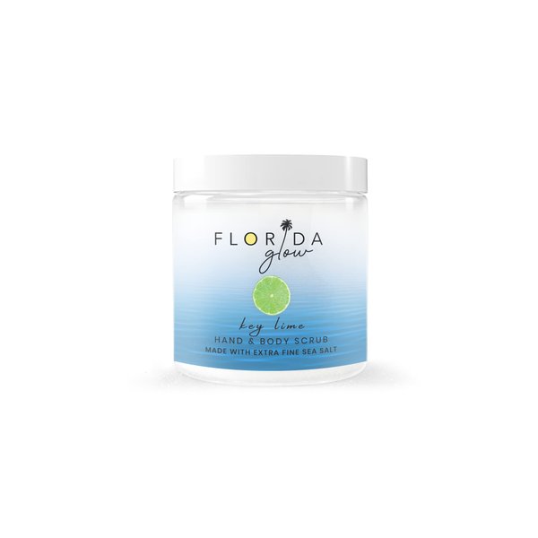 Sea Salt Body Scrub by Florida Suncare - Ocean Salt Body Polish Infused with Marine Algae - Exfoliating Face and Body Scrub - Facial Scrub Exfoliator to Tackle Acne (Key Lime, 12.1 oz)
