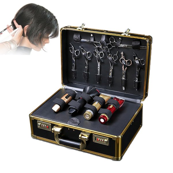 SanBouSi Barber Case Professional Barber Kit for Barber, Hair Clipper Case Barber Supplies Case with Code Lock Hairdressing Tools Storage Carrying Case for Clippers, Scissors, Barber Supplies