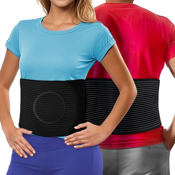 Hernia Belt for Men or Women - Abdominal Binder Lower Waist Support Belt for Umbilical Hernias & Navel Belly Button Hernias with Pad for Inguinal Hernia Stomach Hernia Brace Hernia Truss L/XL 29 - 49"