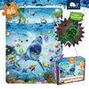 MINIWHALE Kids Puzzle for Kids Ages 4-8 Ocean Floor Puzzle/Underwater Shark Pattern Design Puzzle/Raising Children Recognition Promotes Hand-Eye Coordination (Glow in The Dark, 46Pcs, 24x18in)