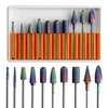 ERUIKA Nail Drill Bits Set, 10Pcs Tungsten Carbide Drill Bits for Nails Remove Acrylic Poly Nail Gel Polish, 3/32" Nail Files for Nail Cutter Cuticle Manicure