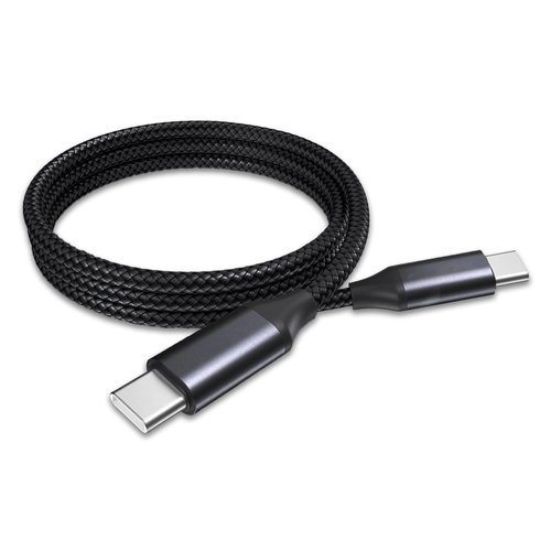 BoxWave Cable Compatible with CANVIART Canvia Smart Digital Canvas Display and Frame - DirectSync PD Cable (3ft) - USB-C to USB-C (100W), Type C Braided Charge and Fast Sync - Jet Black