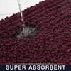 Walensee Bathroom Rug Non Slip Bath Mat (24x17 Inch Burgundy) Water Absorbent Super Soft Shaggy Chenille Machine Washable Dry Extra Thick Perfect Absorbant Best Small Plush Carpet for Shower Floor