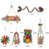 RLRICH 6 Pack Bird Colorful Chewing Toys Parrot Foraging Shredder Toys Shred Hanging Foraging Toys,Comfy Perch Parrot Toys for Rope Bungee Bird Toy