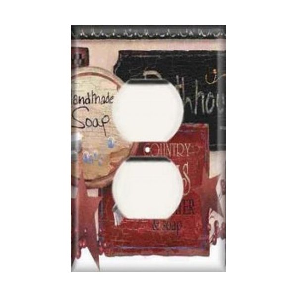 SnazzySwitch Baths Decorative Outlet Cover - Single Duplex Receptacle Wall Plate