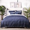 ELEGANT LIFE HOME 100% Cotton Washed Yarn Dyed Denim Euro Sham Cover 26'' x 26'' Throw Pillow Cover (1 pc, Dark Blue)