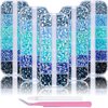 Kikonoke 5 Boxes Nail Art Rhinestones Kit 3D Flatback Jelly Crystal Gems Diamantes Design for Crafts Face Clothes Glass Decorations DIY (Blue)
