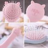 TaiBest Cute Cat Shape Hair Brush Set - Air Cushion Comb for Fine, Thick, Curly Hair- Hair Brush for Women, Men or Kids (Black & Blue)