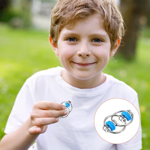 Hicarer 12 Pieces Fidget Toy Pack Flippy Chain Fidget Toy Six Roller Chain Fidgets and Flippy Chain Stress Relief Bike Chain Toys for Teens Adults Autism Anxiety Relief (Multiple Colors)