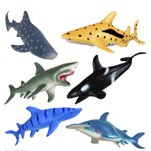 Shark Toys Figures,Ocean Animals,Plastic Sea Creatures,Kids Gifts,Zoo Animals,Aquatic Educational Toys,6 Piece