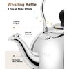 DclobTop Stove Top Whistling Tea Kettle 2.5 Quart Classic Teapot Mirror Polished Culinary Grade Stainless Steel Teapot for Stovetop