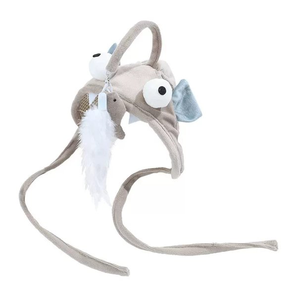 PtPade Cat Collar with Feather Toy Attached,Teasing Cat Toy,Cat Hat Design for Indoor Kitten Cats Play Chase