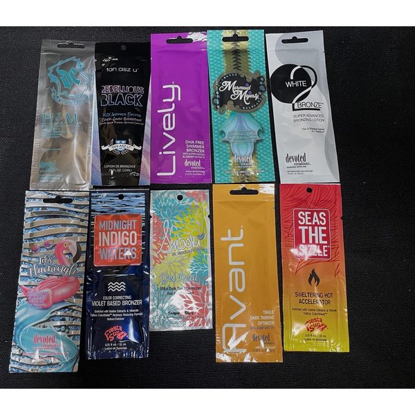 10 Assorted Tanning Bed Packets with some Tingle