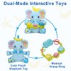 Holaxander Baby Elephant Musical Stuffed Animals Toy with Light-Up Music & Crinkle Sound Paper,Infant Bilingual Early Learning Education Toys,Tummy Time Toys for 0-3-6-12+ Months Boy Girl, Blue
