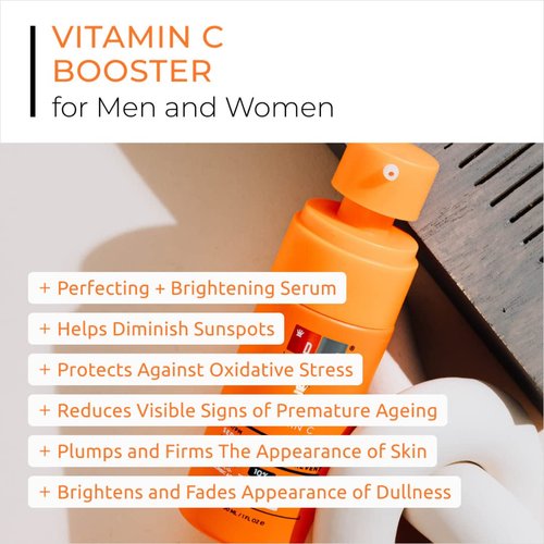 35% Vitamin C Serum for Face – Anti Aging Serum with Vitamin E and Squalane, Hydrating and Brightening Facial Serum for Fine Lines, Wrinkles, and Dark Spots, Paraben Free, 100% Vegan.