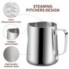 iHeartYard Espresso Milk Frothing Pitcher, Stainless Steel Milk Frothing Pitcher 20OZ/600ML Coffee Milk Frother Cup with Decorating Art Pen for Espresso Machine, Milk Frother