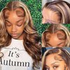 𝐒𝐔𝐍𝐓𝐔 13x6 Ombre Highlight Lace Front Wig 4/27 Body Wave Human Hair Wigs SKINLIKE Invisible Ultra-thin HD Transparent Lace Frontal Wigs Pre Plucked with Baby Hair 180% Density Wig(26 Inch)