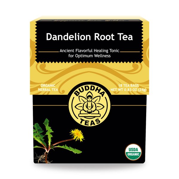 Buddha Teas Organic Dandelion Root Tea - OU Kosher, USDA Organic, CCOF Organic, 18 Bleach-Free Tea Bags