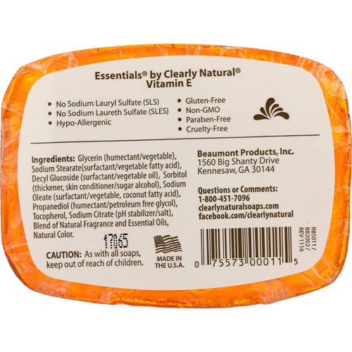 Clearly Natural Glycerine Bar Soap Vitamin E - 4 oz