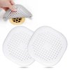Hair Drain Catcher,Square Drain Cover for Shower Silicone Sink Drain Strainer Hair Stopper with Suction Cup,Easy to Install Suit for Bathroom,Bathtub,Kitchen 2 Pack(White)