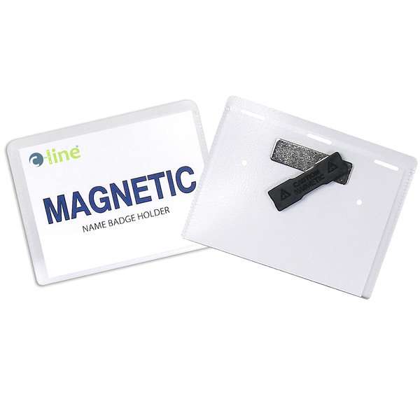 C-Line Magnetic Name Badge Holder Kit, Horizontal, 4w X 3h, Clear, 20/box