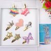 Gingbiss Hair Clips for Girls - 8 Pairs of Star, Crown, Heart, Butterfly Shaped Barrettes and Pins - Metal Snap Accessories for Styling Kids' Hair