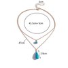 TseanYi Boho Teardrop Turquoise Neckalce Layered Turquoise Pendant Neckalce Gold Circle Turquoise Choker Necklace Vintage Layering Turquoise Water drop Necklace Jewelry for Women and Girls