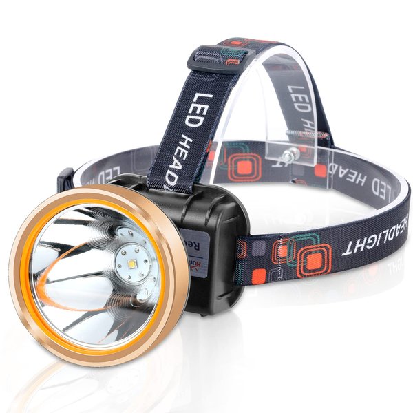Hunting friends Superbright Coon Hunting Lights,High Lumens LED Headlamp with 2 Light Modes Waterproof & Rechargeable Headlight Flashlight for Outdoor Hiking Hunting Fishing(Yellow Light)