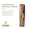Kent A OT Double Tooth Hair Pocket Comb, Small Fine / Wide Tooth Comb For Hair, Beard and Mustache, Coarse / Fine Hair Grooming Comb for Men, Women and Kids. Saw Cut Hand Polished. Handmade in England