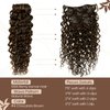 Hetto Curly Hair Extensions Clip in Human Hair Brown Curly Clip on Hair Extensions 18 Inch #4 Chocolate Brown Clip in Extensions Human Hair Natural Wave 7Pcs 105+20g
