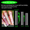 XXXL No C Curve Square Nail Tips, 600PCS Clear Nail Tips for Acrylic Nails Professional, Straight Tapered Square Nails Tips 3XL Extra Long Acrylic Nail Tips Half Cover French Nails for Women 12 Sizes