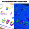 MCPINKY 25 Sheets Glow in The Dark Temporary Tattoos, Face Tattoo Stickers Fluorescence UV Neon Body Tattoo Waterproof Tattoo Stickers for Women Men Rave Festival Accessories Party Supplies