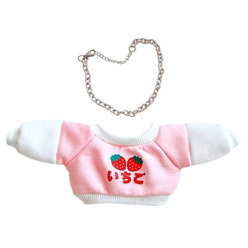 niannyyhouse 20cm Plush Doll Clothes Loose Long Sleeve Sweatshirt Accessories Kpop Doll Dressup (Pink)